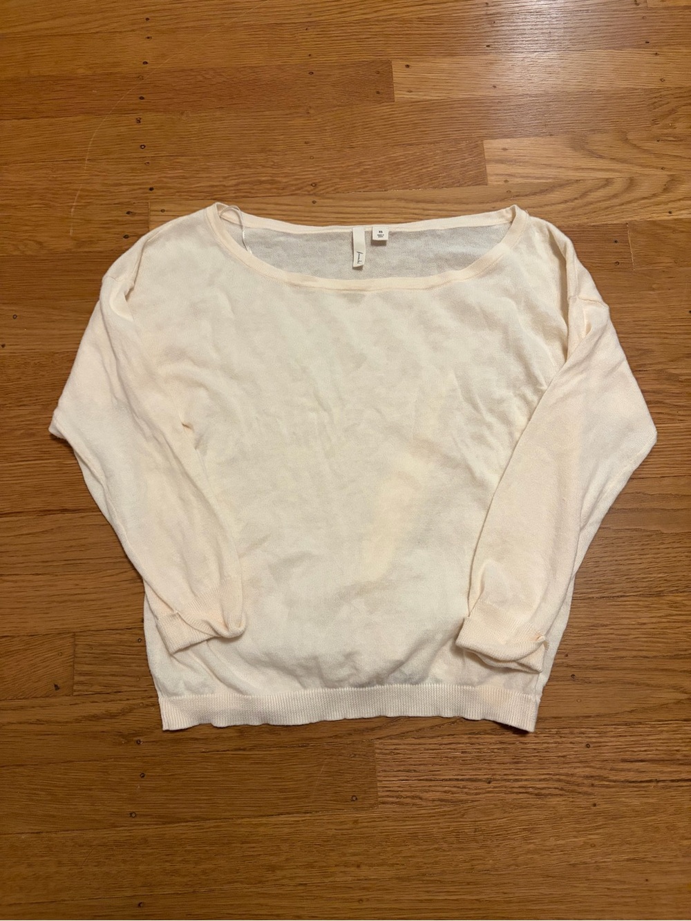 frenchi 3/4 quarter sleeve cream thin  sweater